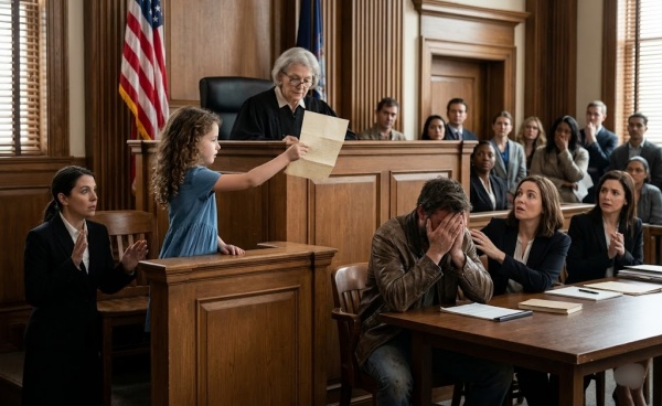 In Court, My Ex’s Lawyer Said I Was Too Broke to Keep My Kids — Then My 7-Year-Old Asked the Judge to Read a Letter From Dad’s Safe, and the Room Went Completely Silent
