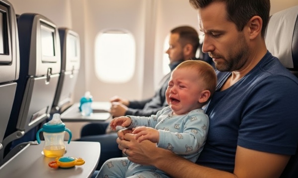 THE BABY WOULDN’T STOP CRYING ON THE PLANE. EVERY PASSENGER ROLLED THEIR EYES. THEN A WOMAN IN SEAT 12A STOOD UP AND DID SOMETHING NO ONE EXPECTED….